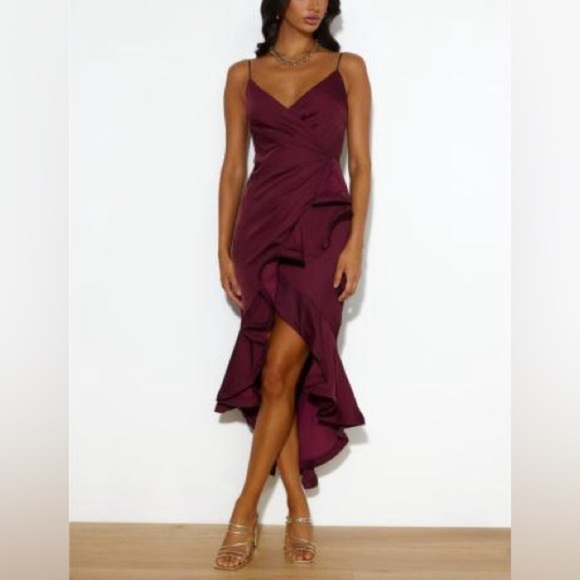 Selfie Leslie Dream of Me Midi Dress Wine XS - Picture 2 of 14